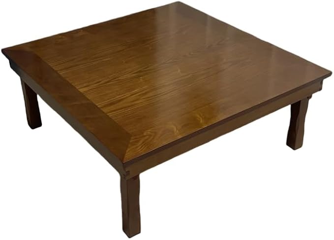 Rustic Wooden Korean Coffee Table Folding Legs 24 x 24 inches by Unknown