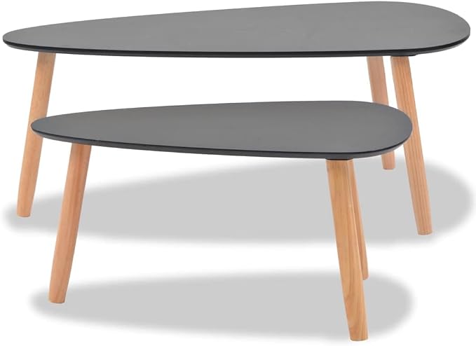 Coffee Table Set of 2, Scandinavian Nesting Tables - Image 8