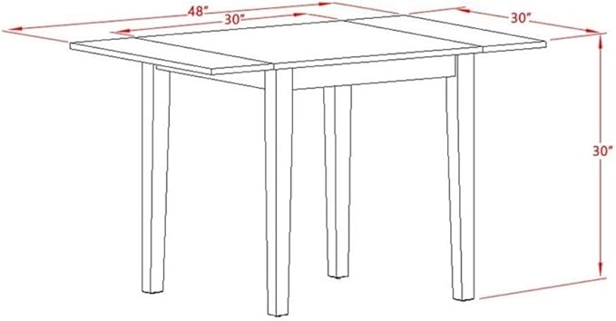 East West Furniture NDVA3-OAK-W 3 Piece Modern Dining Table Set Contains a - Image 5