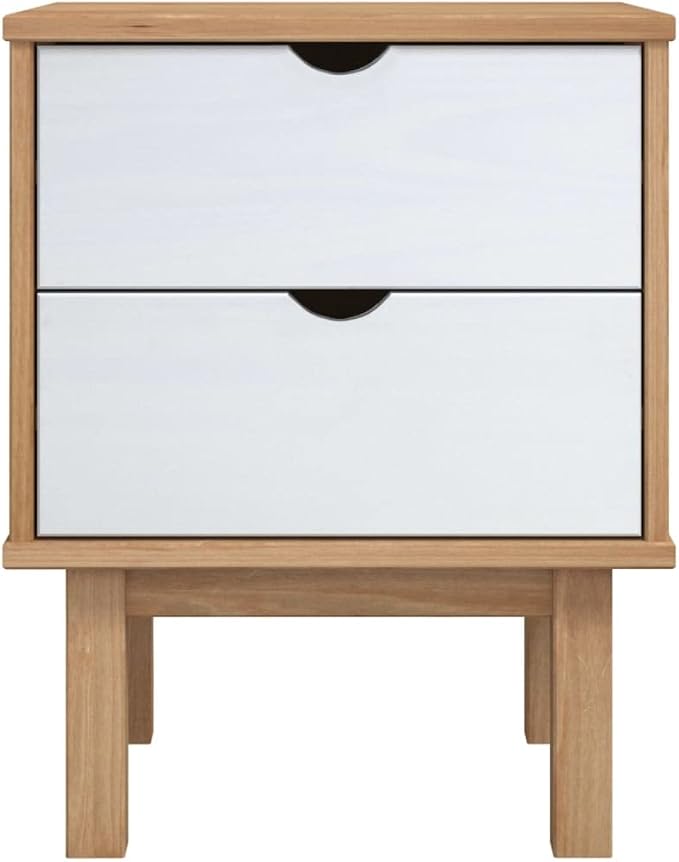 Scandinavian Style Bedside Cabinet, Engineered Wood Nightstand, 15.4" x 17.7" x - Image 4