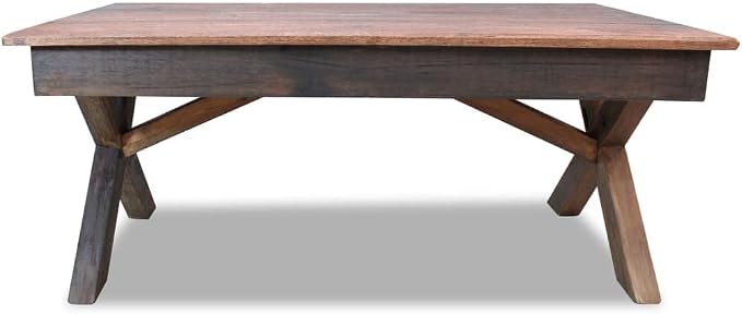 Rustic Coffee Table Handcrafted from Solid Mahogany Wood by Unknown