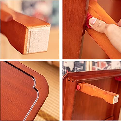 Multifunctional Square Folding Coffee Table, Hand-Painted Wooden Korean Style - Image 4