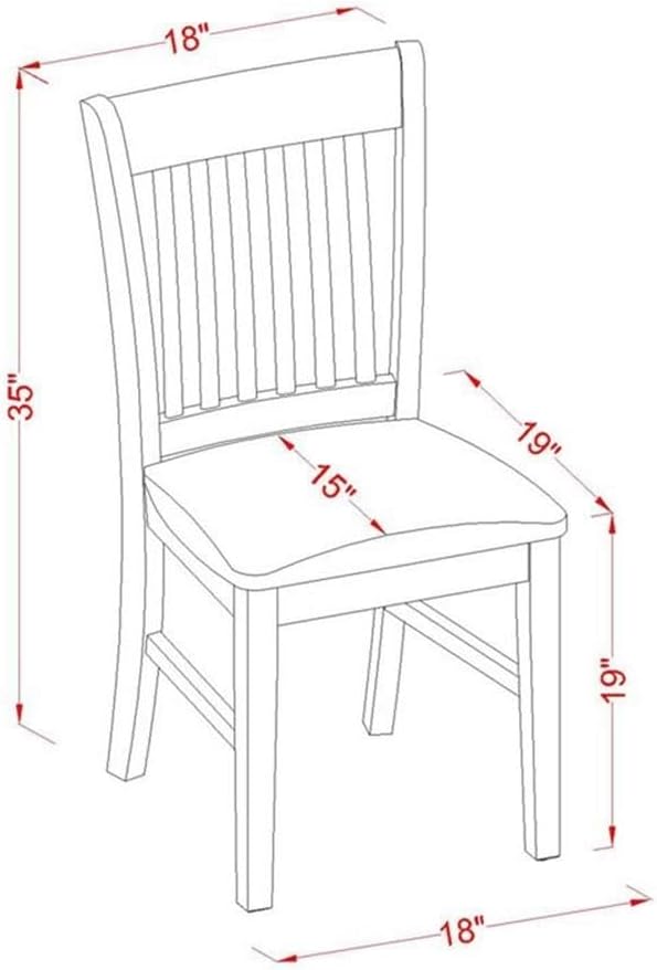 East West Furniture NDNO3-OAK-C 3 Piece Dining Set Contains a Rectangle Dining - Image 6