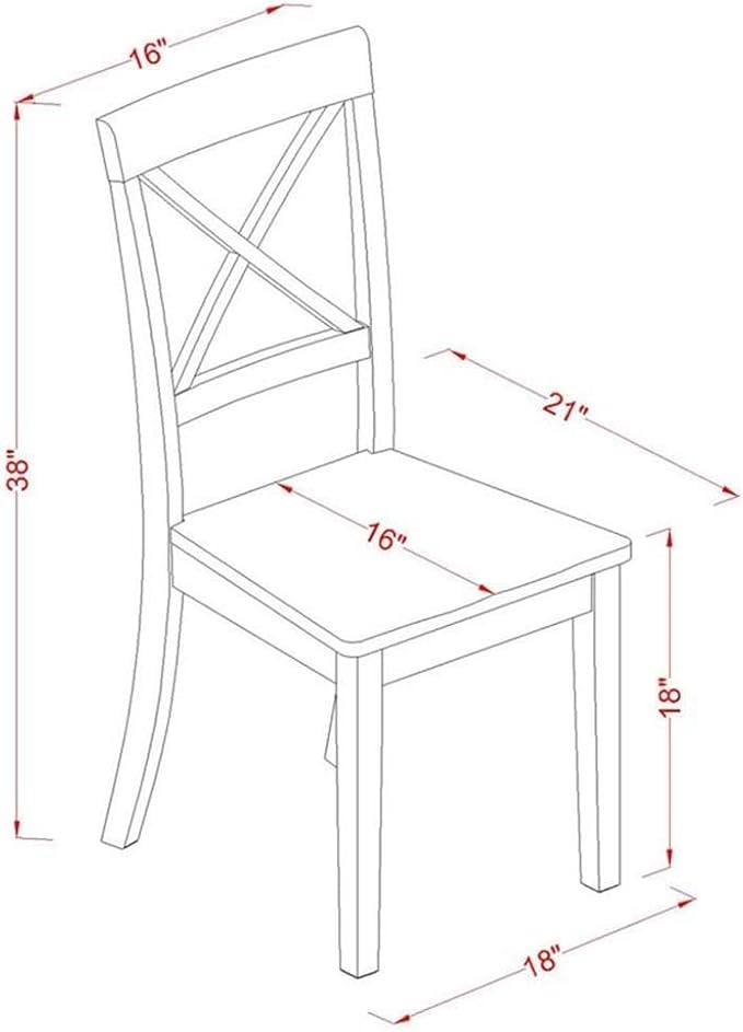 East West Furniture BOC-BLK-W Boston Dining Room Chairs - Image 3