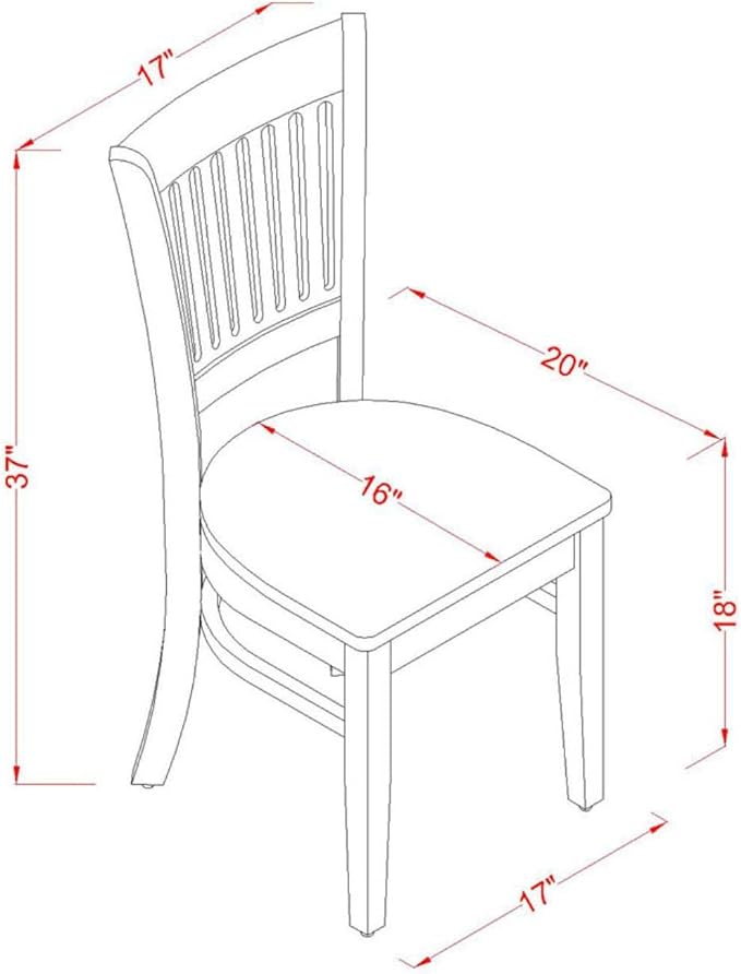 East West Furniture VAC-ESP-W Vancouver Kitchen Dining Chairs - Image 3