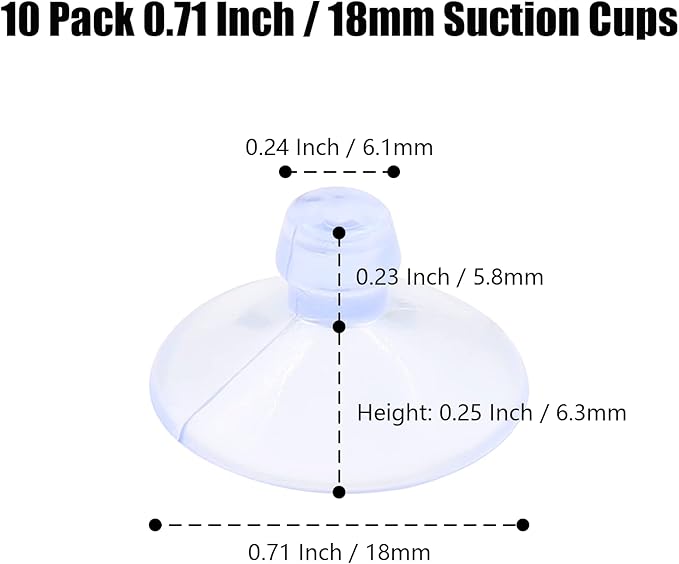 10 Pack Glass Tableholders - 18mm Rubber Suction Cups - Image 4
