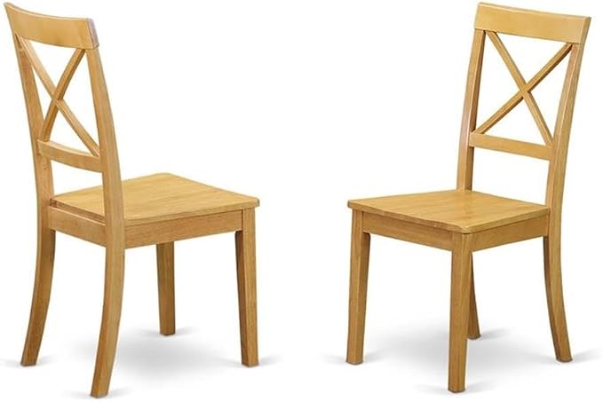 East West Furniture DLBO5-OAK-W 5 Piece Dining Set Includes a Round Dining Room - Image 4