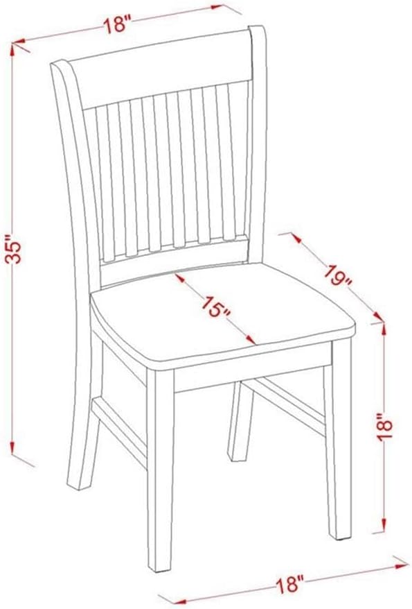 East West Furniture NDNO3-BCH-W 3 Piece Dinette Set - Image 6