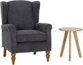 Mid-Century High Wingback Chair, Modern Fabric Accent Chair Armchair by Lin-Utrend