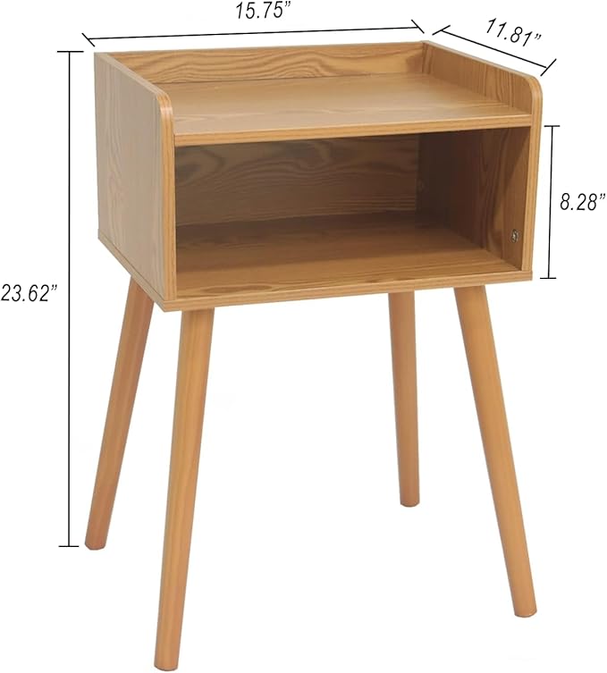MaxSmeo Nightstands Set of 2, Mid Century Modern Side Table Bedroom - Image 3