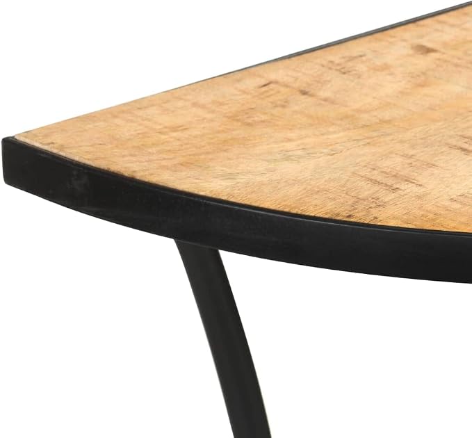 Solid Wood Side Table, Natural Finish Mango Accent Table, Nightstand - Image 6