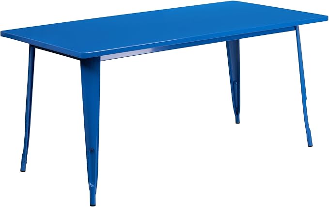 Flash Furniture Charis Commercial Grade 31.5" x 63" Rectangular Blue Metal - Image 9
