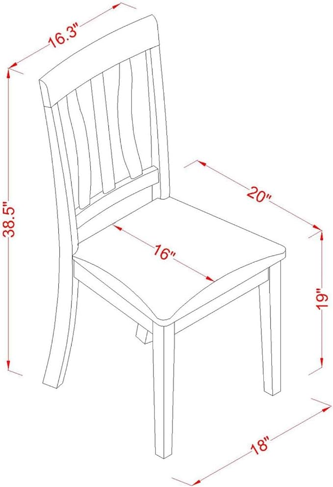 East West Furniture ANC-OAK-C Antique Dining Chairs - Image 3