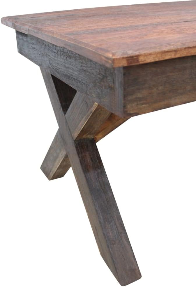 Handmade Rustic Farmhouse Coffee Table from Mixed Recycled Woods, 43.3 x 23.6 x - Image 4