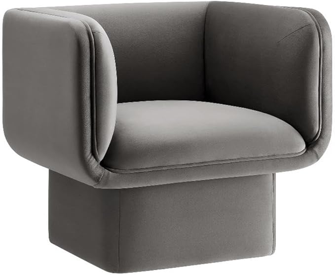Modway Tate Performance Velvet Accent Chair in Storm Gray by Modway