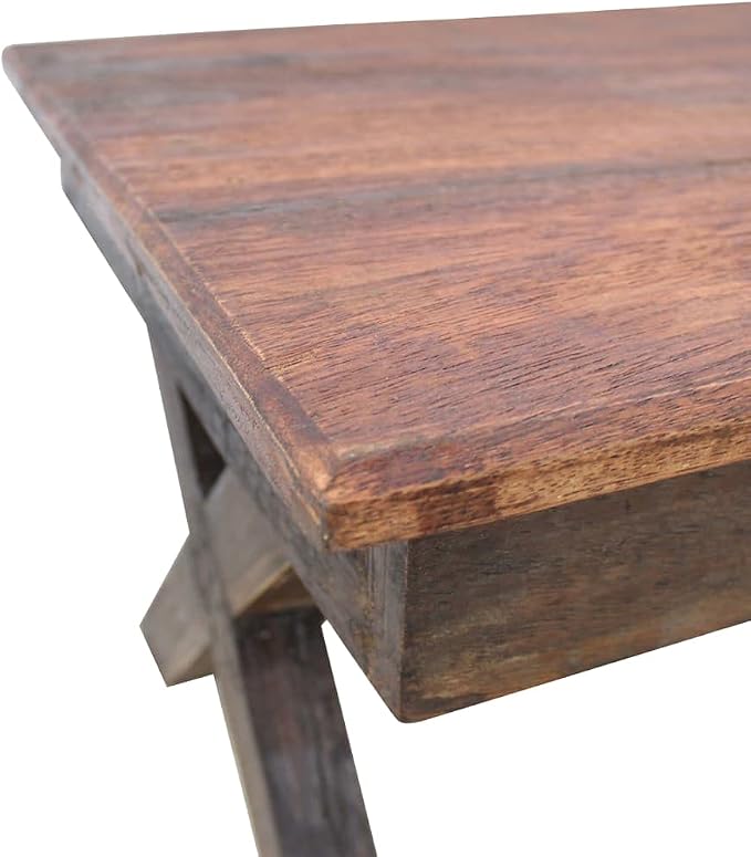 Rustic Farmhouse Coffee Table 43.3 Inch Handmade from Mixed Recycled Woods - Image 5