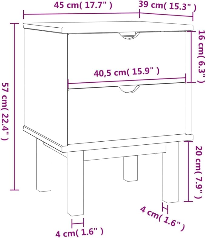Scandinavian Style Bedside Cabinet - Image 3