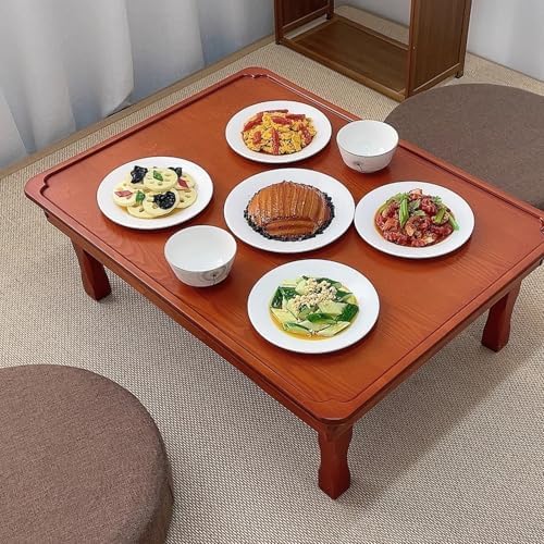 Korean Square Folding Coffee Table, Solid Wood Low Dining Table - Image 6