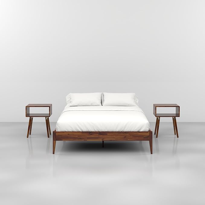 Bme Dinkee 15-Inch Solid Wood Queen Platform Bed Frame - Image 5
