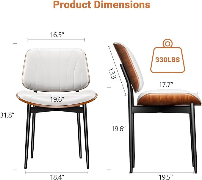YaFiti Dining Chairs Set of 4, Dining Room and Kitchen Chairs, Mid Century - Image 2