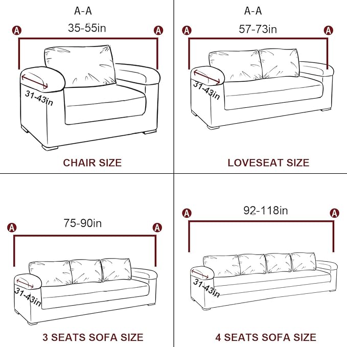 vctops 1-Piece Velvet Plush Stretch Loveseat Sofa Slipcover - Image 5