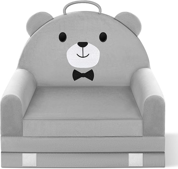 Kids Sofa Bed with Removable Washable Cover & Magic-Tape Backrest – Foldable - Image 4