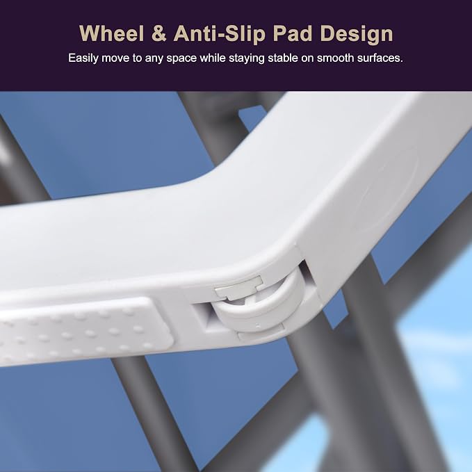 PURPLE LEAF Patio Chaise Lounge Chair Set Outside Aluminum Plastic Stackable - Image 7