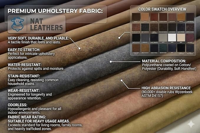 Dark Brown Soft Faux Vegan PU Leather Fabric Sheet by The Yard Synthetic - Image 3