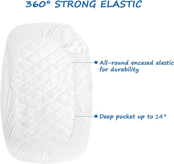 Three Quarter Mattress Pad Waterproof Mattress Protector, Quilted RV Short Full - Image 5