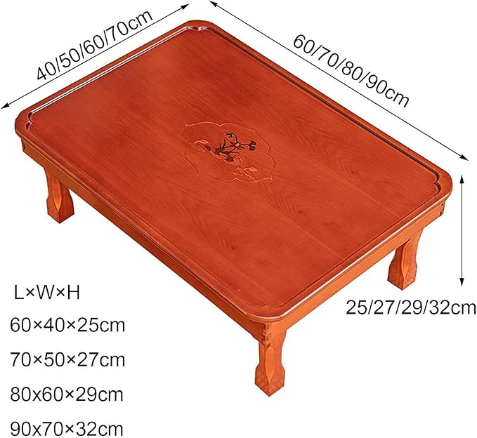 Square Folding Coffee Table, Korean Style Wooden Multifunctional Dining - Image 3