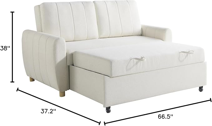 Serta Galway 66.5" Convertible Sleeper Loveseat, Full Size, Dreamcoil Comfort - Image 2