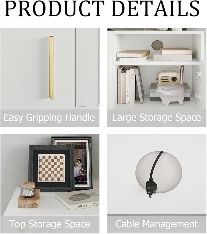 PRETZI Fireplace TV Stand with 36" Fireplace Up to 90" TVs, Remote Control - Image 4