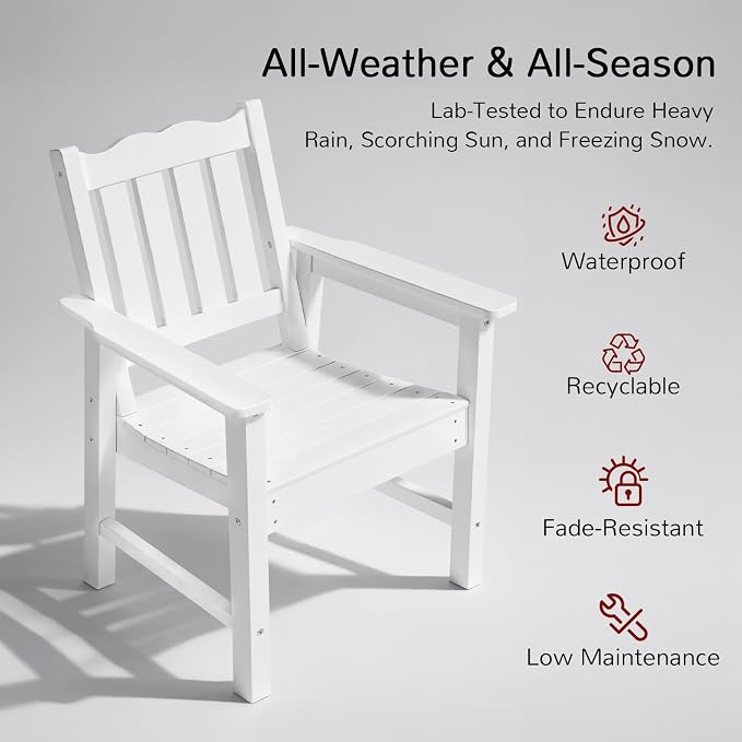 Stoog All-Weather Patio Chairs Set of 2, HIPS Outdoor Chairs - Image 5