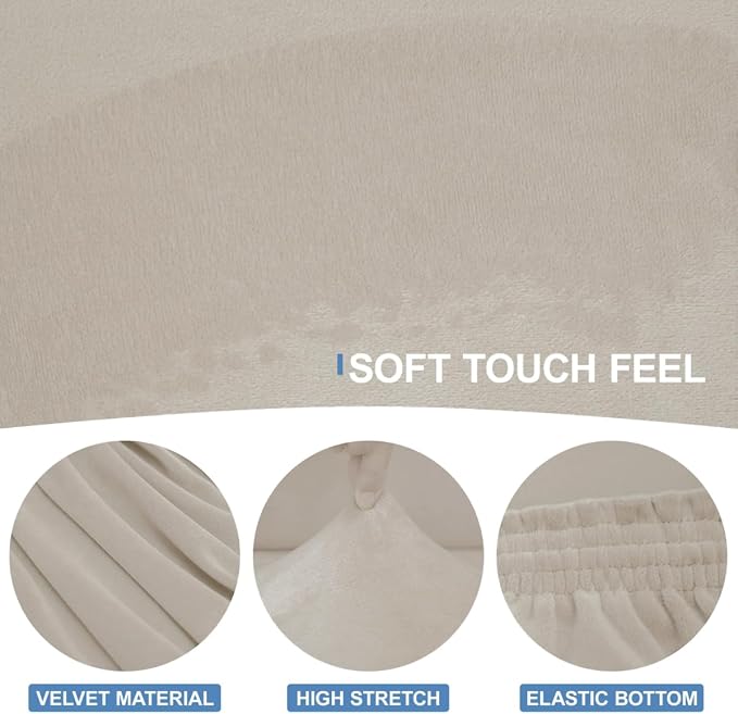 CUCRAF Cushion Sofa Cover 3 Piece Slipcovers, Soft Thick Velvet Couch Cover - Image 3