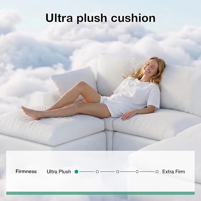 Novilla 104.3" Modular Cloud Couch, Modern Sectional Sofa - Image 4