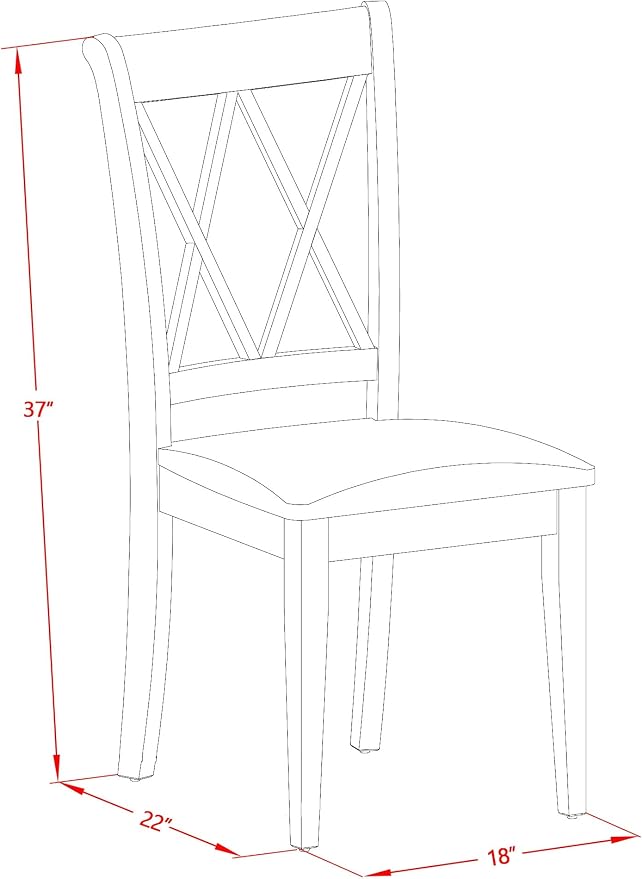 East West Furniture CLC-LWH-W Clarksville Dining Room Chairs - Image 3