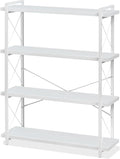 HCHQHS Bookshelf, 4-Tier Industrial Bookcase, Freestanding Tall Bookshelves by HCHQHS