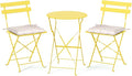 VINGLI Outdoor Folding Bistro Table and Chairs Set of 2, 3-Piece Bistro Set by VINGLI