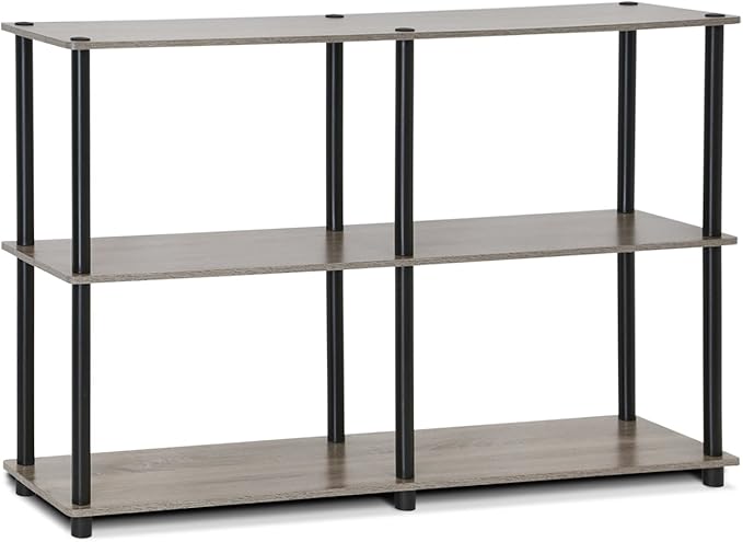 Furinno TURN-N-TUBE Storage Shelves, 3-Tier 47.4 Wide Book Shelf, Corner Shelf by Furinno-FitsYourSpaceFitsYourBudget