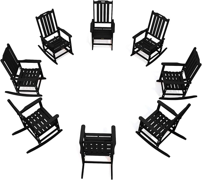 THOEOE Oversized Rocking Chair Set of 8, Outdoor Rocking Chair by THOEOE