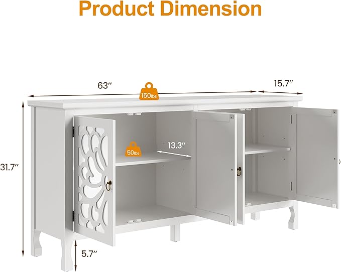 RoyalCraft 63'' Buffet Cabinet - Image 2