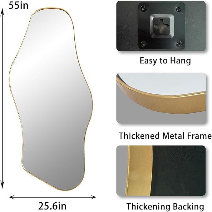 Large Irregular Mirror, Modern Organic Mirrors - Image 5