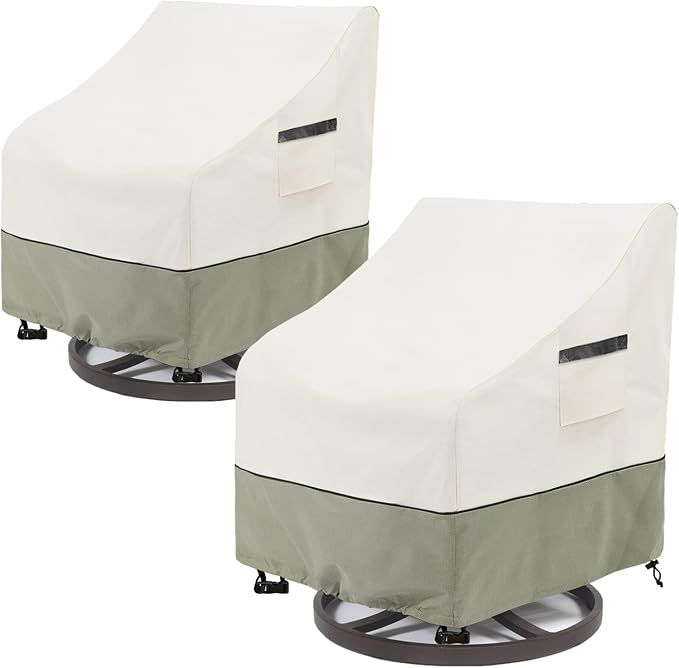 Outdoor Swivel Lounge Chair Cover 2 Pack, Waterproof Heavy Duty Outdoor Chair by LSongSKY