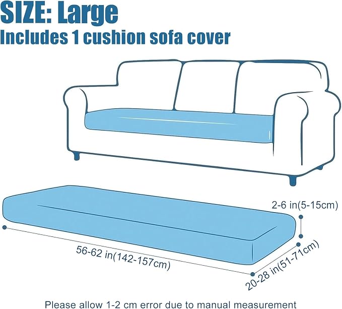 Smiry Waterproof Couch Cushion Covers, Stretch Jacquard Sectional Couch Covers - Image 6