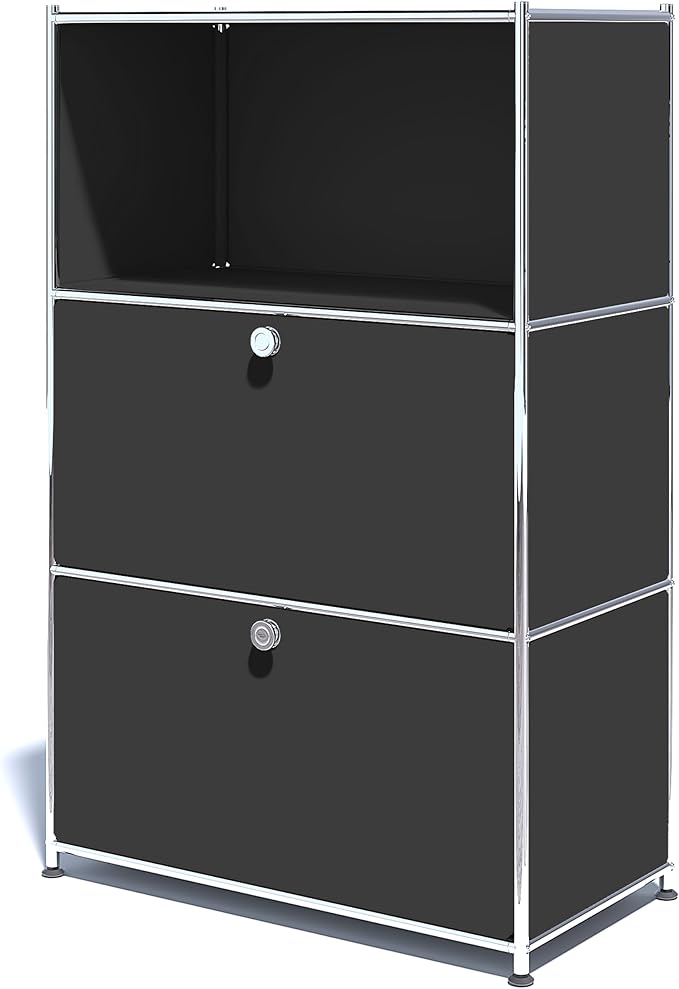 Metal Shelf with 2 Flap Doors, Large Capacity Cabinet, DIY Modern Home by SIMPLINK
