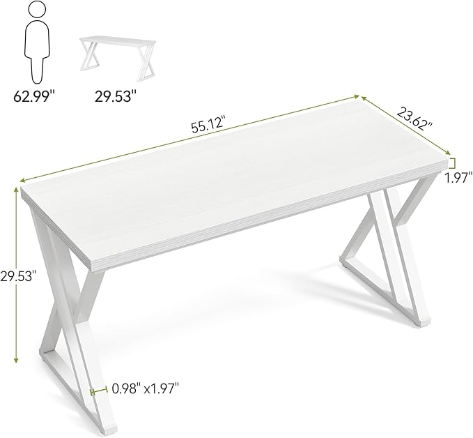 LITTLE TREE 55 Inch Large Simple Industrial Computer Desk Study Writing Table - Image 3