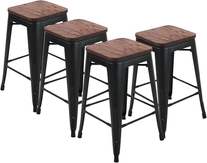 HAOBO Home 30" Backless Metal Counter Stool Height Bar Stools Barstools - Image 6