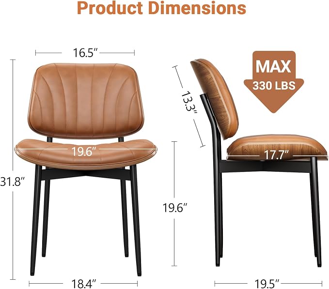 YaFiti Dining Chairs Set of 2, Dining Room and Kitchen Chairs, Mid Century - Image 2
