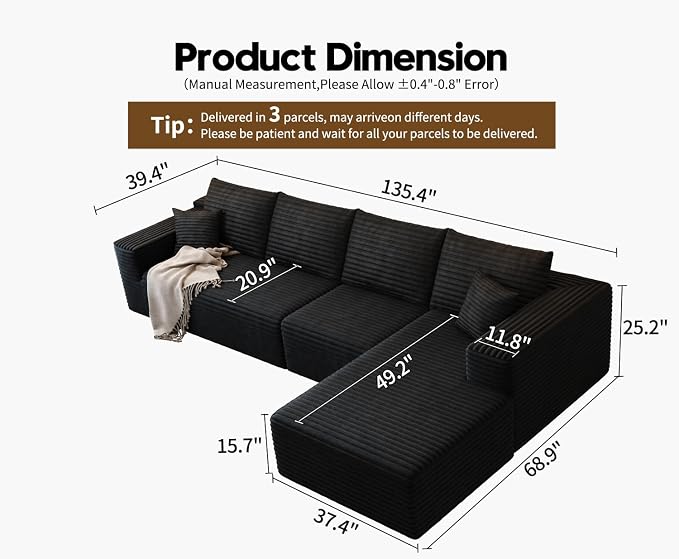 135.4" Cloud Modular Sectional Sofa Couch - Image 2