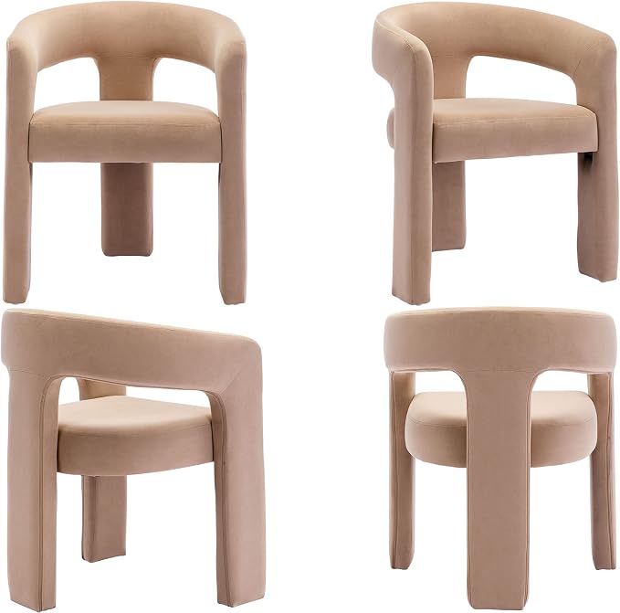 VESCASA Velvet Barrel Dining Chair - Image 6